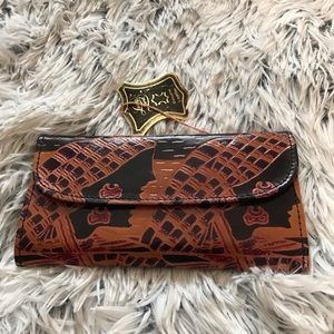 Vintage Woman in Ethnic HeadDress Design on Leather Wallet NWT